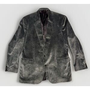 VTG Circle S 48L Sports Jacket Western Blazer Gray Tweed Corded Velvet USA Coat